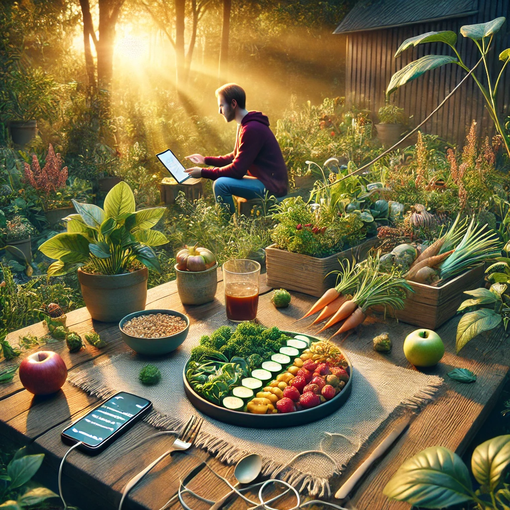 sustainable well-being, combining plant-based diet and digital detox