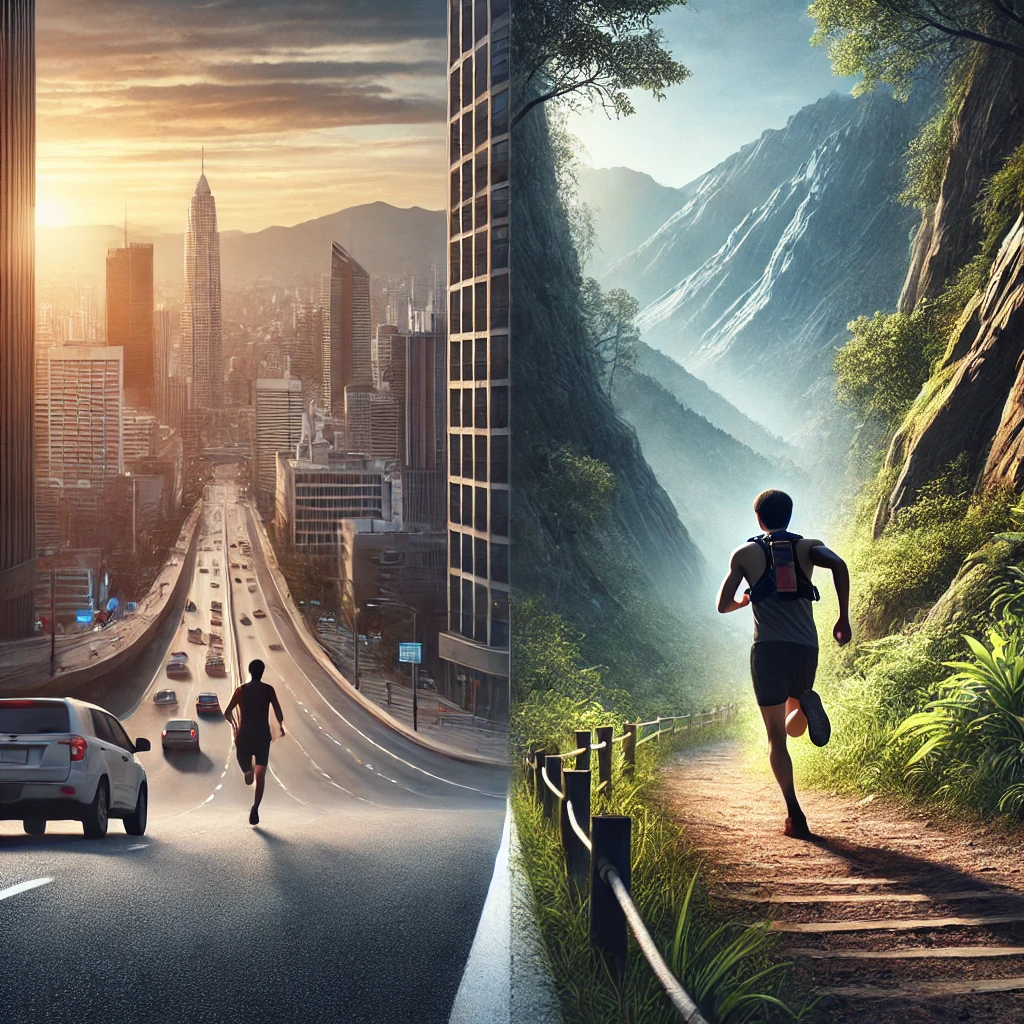 road running and trail running